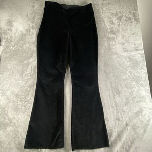 Knox Rose Pants Womens 12 (32x31)‎ Black Velvet Flare Legs Raw Hem Boho Hippie